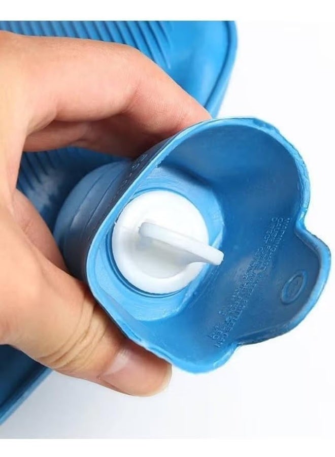 قربة مياه حرارية جامبو (2.5 لتر) من المطاط الطبيعي - كيس ماء ساخن وبارد لتخفيف آلام الجسم، تقلصات المعدة، وأوجاع الدورة الشهرية - ألوان متنوعة - Image 4